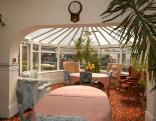 The conservatory at the Royal Bay Residential Care Home, Bognor Regis, West Sussex